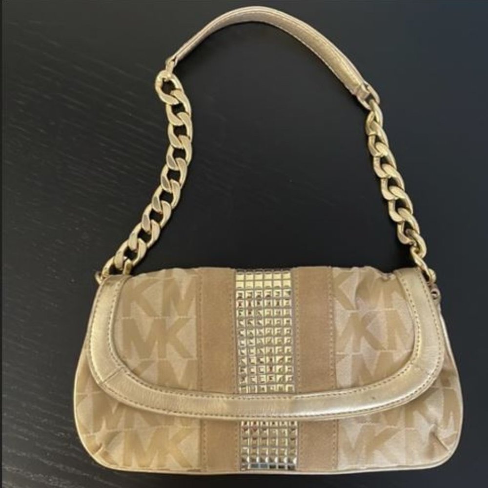 Michael Kors Vintage Small Gold Purse with Gold Chain Strap